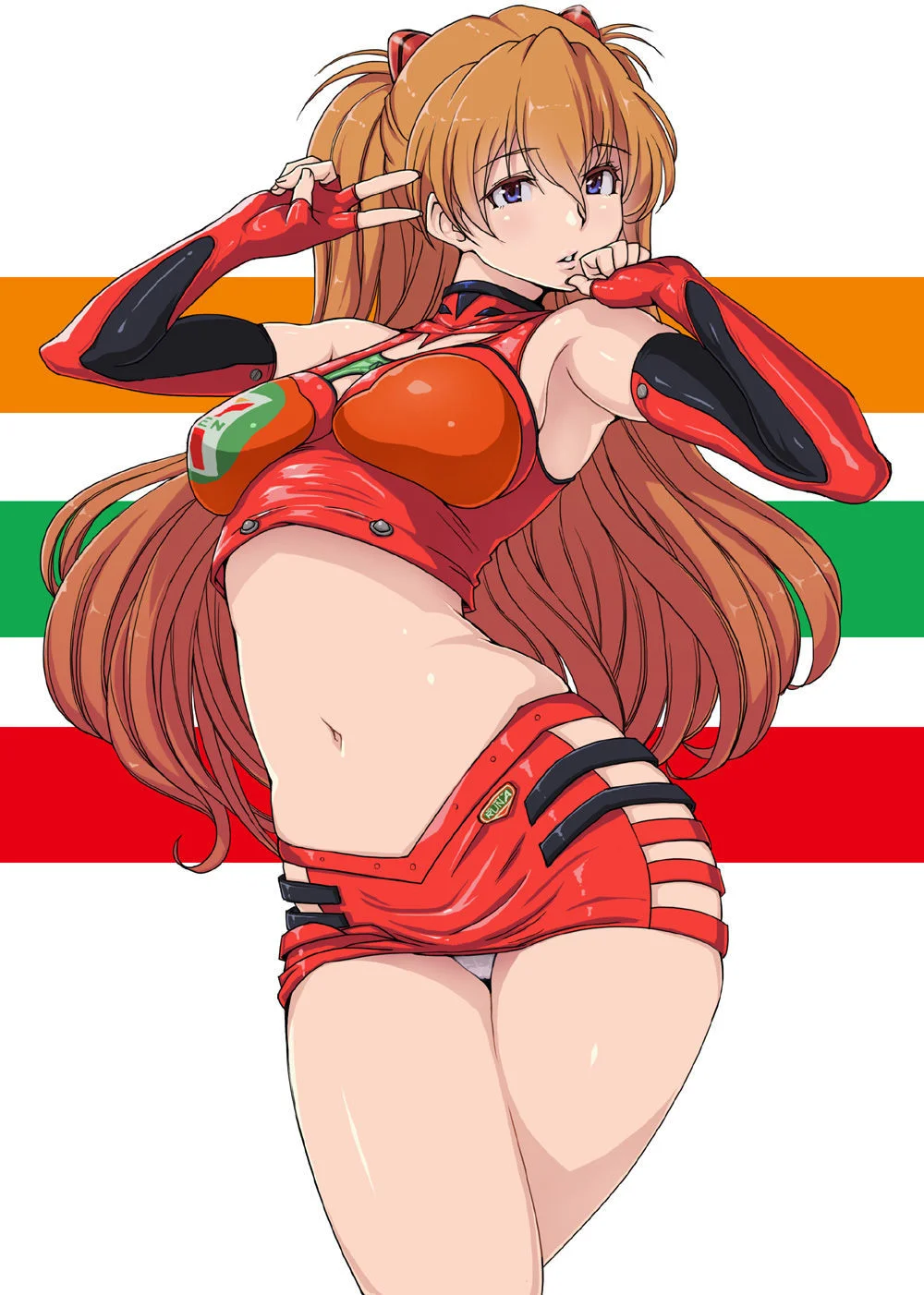 Asuka Langley Soryu De Mini Saia Com A Calcinha Aparecendo