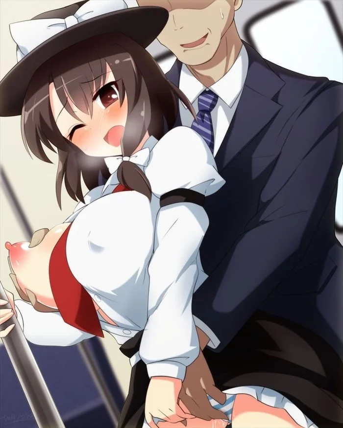 Renko Usami Com Peito Sendo Apertado E Sendo Tocada Na Buceta