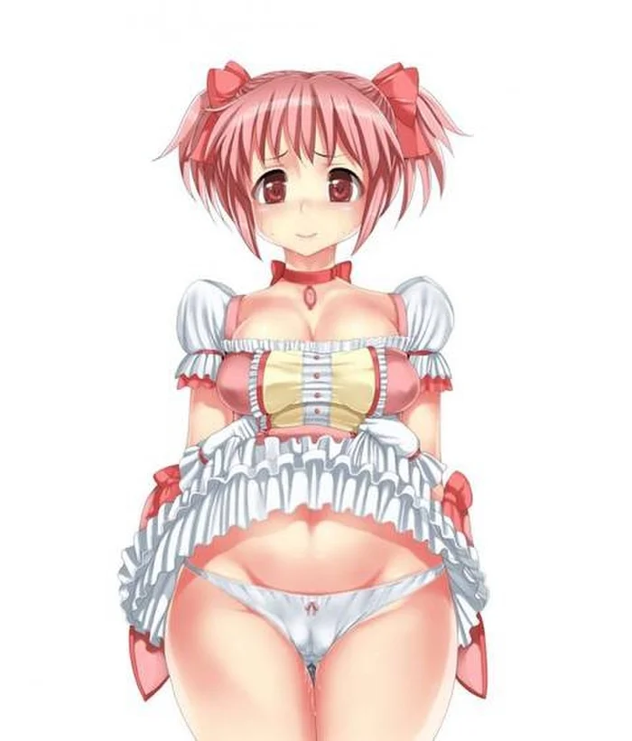 Madoka Kaname Levantando Vestido Mostrando A Calcinha
