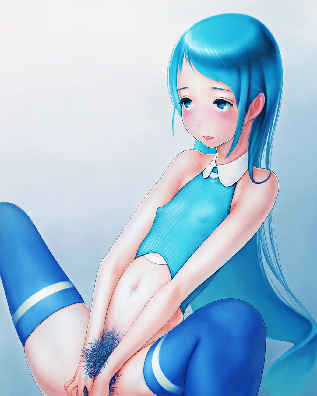 Loli Com A Buceta Peluda E Azul