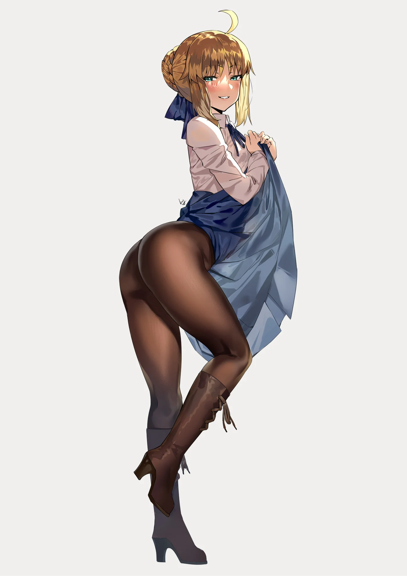 Saber Levantando A Saia Mostrando A Meia Calça