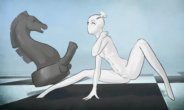 Black Horse Big Dick And White Pawn Chess