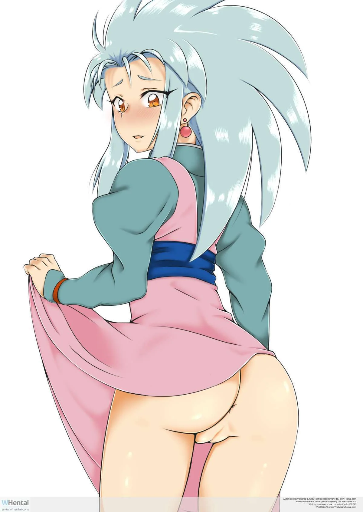 Ryoko Hakubi Levantando O Vestido E Mostrando A Bundinha